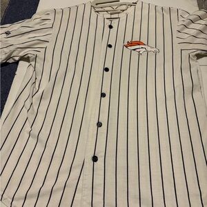 Vintage Denver broncos Majestic White and Black Pinstripe Men's Jersey nfl USA